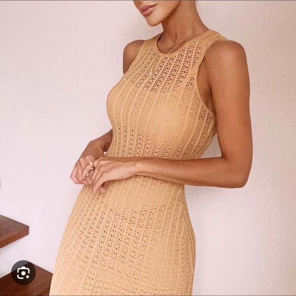 Sandro Paris Sleeveless Knit Maxi Dress in Beige-Tan - Picture 3 of 15